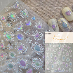 Colorful Geometric Gem Wing Love Heart Bowknot Moon Star Figure Totem Line Retro Self Adhesive Nail Art Stickers Manicure Decals (ONLINE ORDER ONLY)