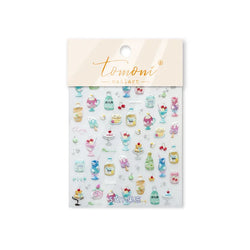Soda Fruit Beverage Bottle Bear Watermelon Popsicle Dessert Ice Cream Cat Cherry Strawberry Bow Summer Nail Art Stickers Decals (ONLINE ORDER ONLY)