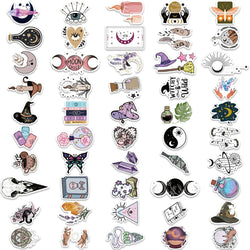 10/30/50/100pcs Boho Magic Witch Crystal Aesthetic Stickers Notebook Laptop Skateboard Car Luggage Decoration Sticker Kids Toy (ONLINE ORDER ONLY)