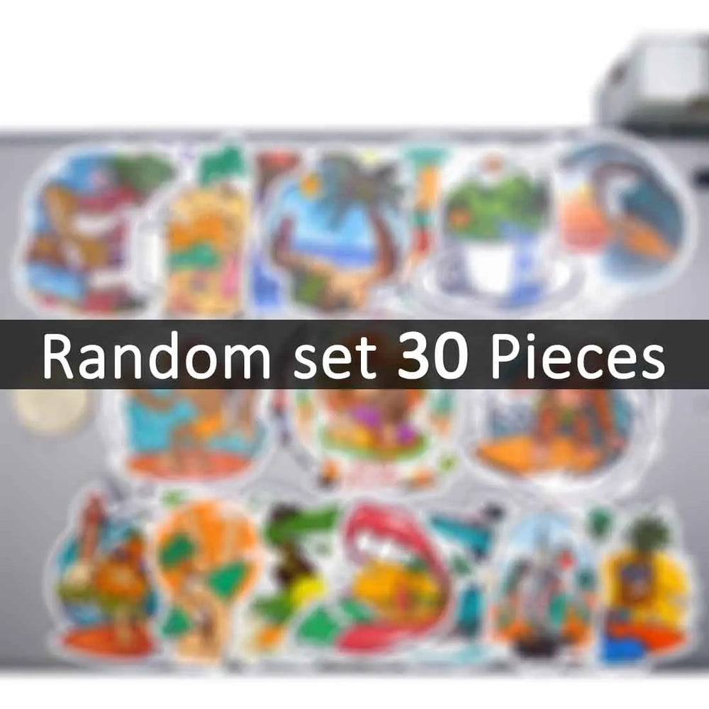 20/30/50Pieces Summer Beach Travel Funny Cartoon Surfing Stickers for Scrapbook Car Motorcycle Luggage Phone Laptop Sticker Toys (ONLINE ORDER ONLY)