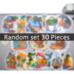 20/30/50Pieces Summer Beach Travel Funny Cartoon Surfing Stickers for Scrapbook Car Motorcycle Luggage Phone Laptop Sticker Toys (ONLINE ORDER ONLY)