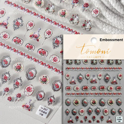 French Chic Mini Pink Rose Flower Bowknot Lace Ribbon Pearl White Little Flower Self Adhesive Nail Art Stickers Manicure Decals (ONLINE ORDER ONLY)