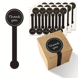 100/200pcs Black Thank You Sealing Stickers for Pudding Bottles, Baking Boxes, Handicrafts (Online Order Only)