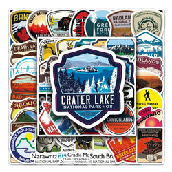 50Pcs National Park Cartoon Waterproof Vinyl Stickers for Skateboard Snowboard Decals (Online Order Only)
