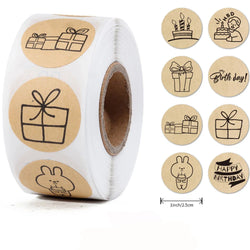 100-500Pcs Round Happy Birthday Sticker For Creativity Cute Stationery Labels Various Sticker Child For Scrapbooking (ONLINE ORDER ONLY)