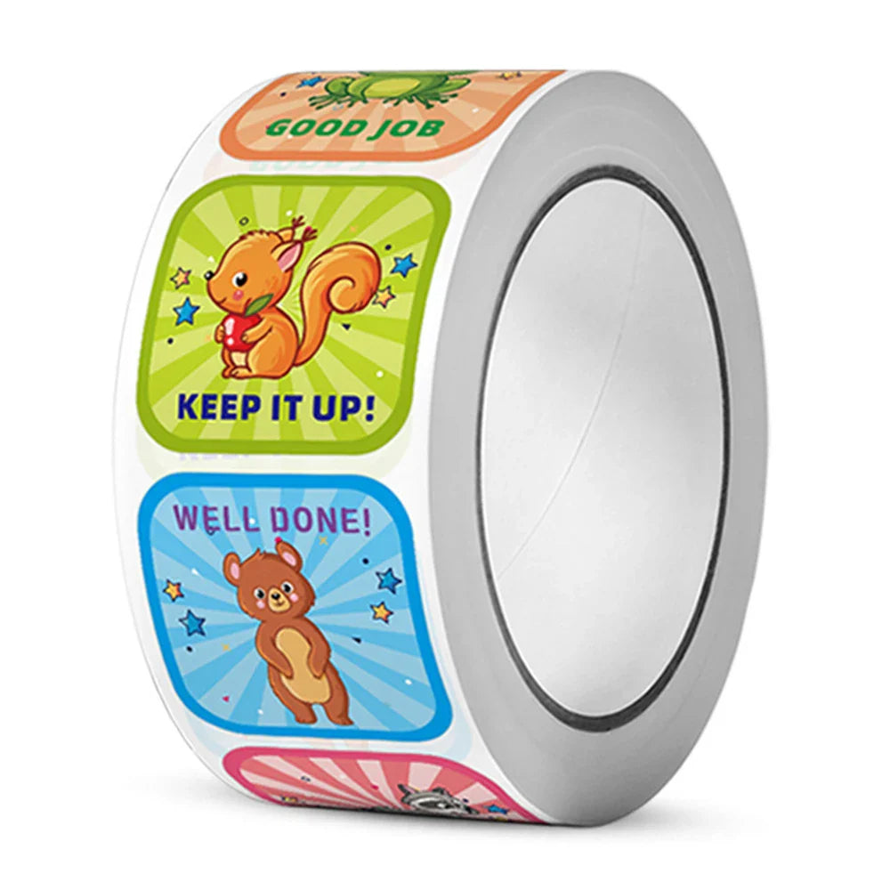 50-300pcs Reward Stickers Cartoon Animal Sealed Packaging Decoration Label Stickers School Teacher Kids Stationery Sticker (ONLINE ORDER ONLY)