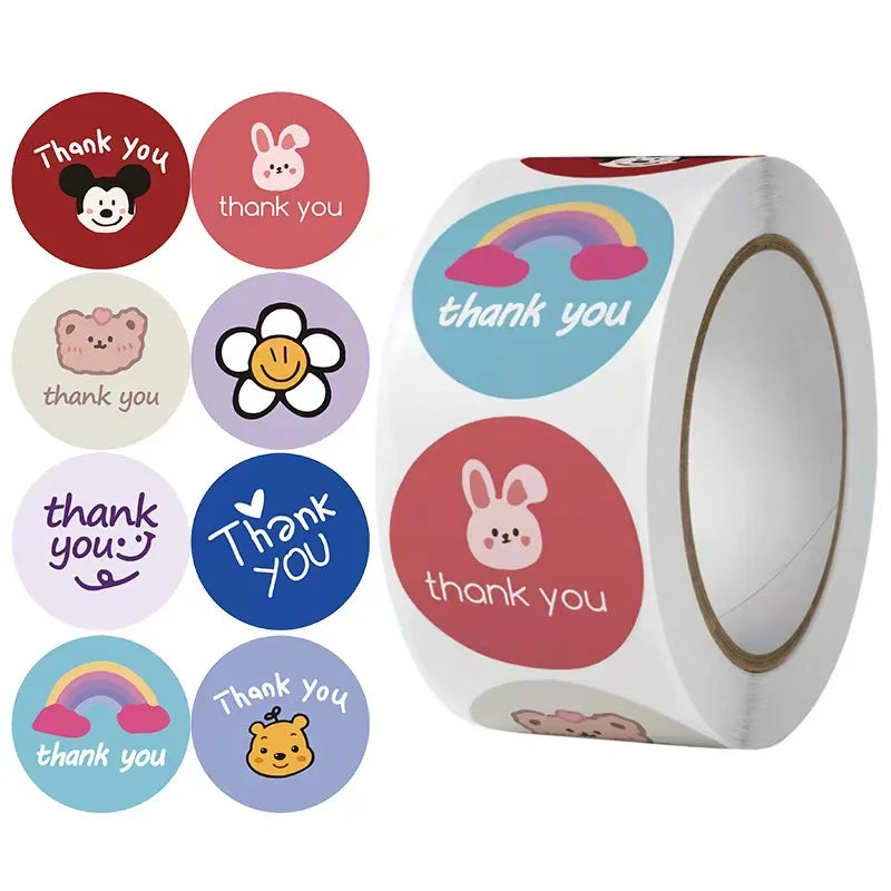 100-500pcs Round Cartoon Toys Animal stickers for kids Teacher Reward Encourage Sticker Office Stationery for children (Online Order Only)