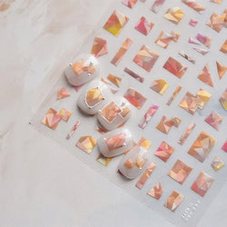 Shiny Colorful Color Block Fragment Square Fragment Grid Rhombus 3D Self Adhesive Nail Art Stickers Rhinestone Manicure Decals (Online Order Only)