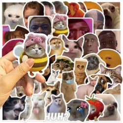 10/30/50PCS Kawaii Funny Cat Dog Sticky PVC Sticker Aesthetic DIY Decoration Scrapbooking Hand Accounting Supplies for Kids (ONLINE ORDER ONLY)