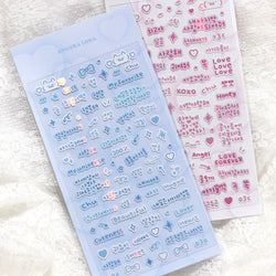 2pcs Cute Korean Alphabet Sticker Scrapbooking Idol DIY Album Decoration Sticker Aesthetic Personalized Ins Kawaii Stationery (ONLINE ORDER ONLY)
