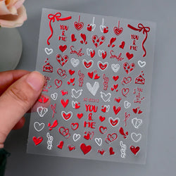 1pc Bohemian Valentine Nail Stickers 3D Self-Adhesive Fantasy Nail Art Glitter Sun, Heart, Lock, Star & Moon Designs Nail Decals (ONLINE ORDER ONLY)