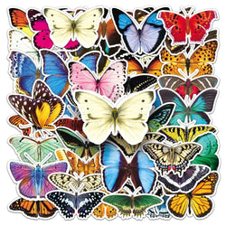 10/50Pcs Natural Creature Colorful Butterfly Stickers for Kids Toy Insect Stickers Suitcase Refrigerator Luggage Phone Case (ONLINE ORDER ONLY)