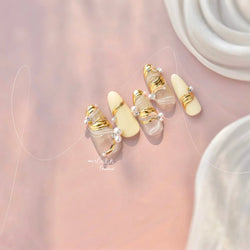 Golden Ink Brush Hot Stamping Irregular Lines Texture Sensation Moon Advanced Feeling Adhesive Nail Art Sticker Manicure Decals (Online Order Only)