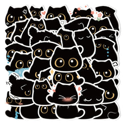 Black Cat Stickers Decals Waterproof for Phone Laptop Luggage Guitar Scrapbook Toy (ONLINE ORDER ONLY)