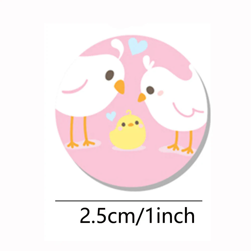 100-500pcs Kawaii Children Reward Stickers Creative School Supplies Cute Animal Encourage Sticker 2.5cm Circle Kids Toy Stickers (Online Order Only)