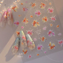 Fireworks Bloom Romantic Starry Sky Goldfish Metallics Color Gradient Self Adhesive Nail Art Stickers Halo Dyeing Manicure Decal (ONLINE ORDER ONLY)