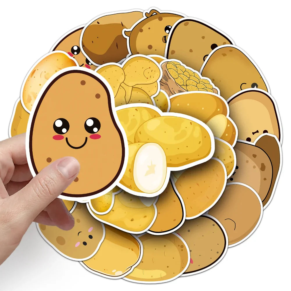 10/50PCS Cute Potato Cartoon Stickers For Motorcycles Luggage Computer Laptop Gift Car Phone Water bottle Notebook (Online Order Only)