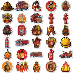 10/30/61pcs Fire Hero Firefighter Stickers Fireman Decal Laptop Suitcase Motorcycle Car Phone Decoration Sticker Kid Classic Toy (Online Order Only)
