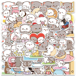 10/60pcs Kawaii Cat Meme Cartoon Stickers DIY Kids Scrapbook Notebook Phone Laptop Fridge Guitar Luggage Sticker Toy (ONLINE ORDER ONLY)