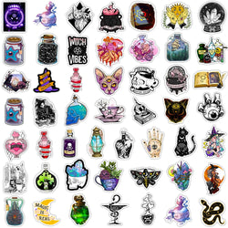 10/30/50/100pcs Gothic Apothecary Magic Witch Aesthetic Stickers Skateboard Laptop Phone Car Bike Waterproof Sticker Kid Toy (ONLINE ORDER ONLY)
