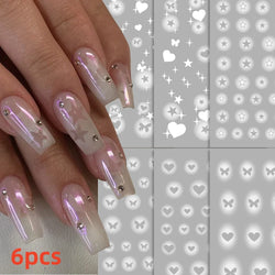 6 Sheets Moon/Star Nail Art Sticker Adhesive Gold Color Sticker Sheets Universal Constellation Shapes Sticker Art Decoration (ONLINE ORDER ONLY)
