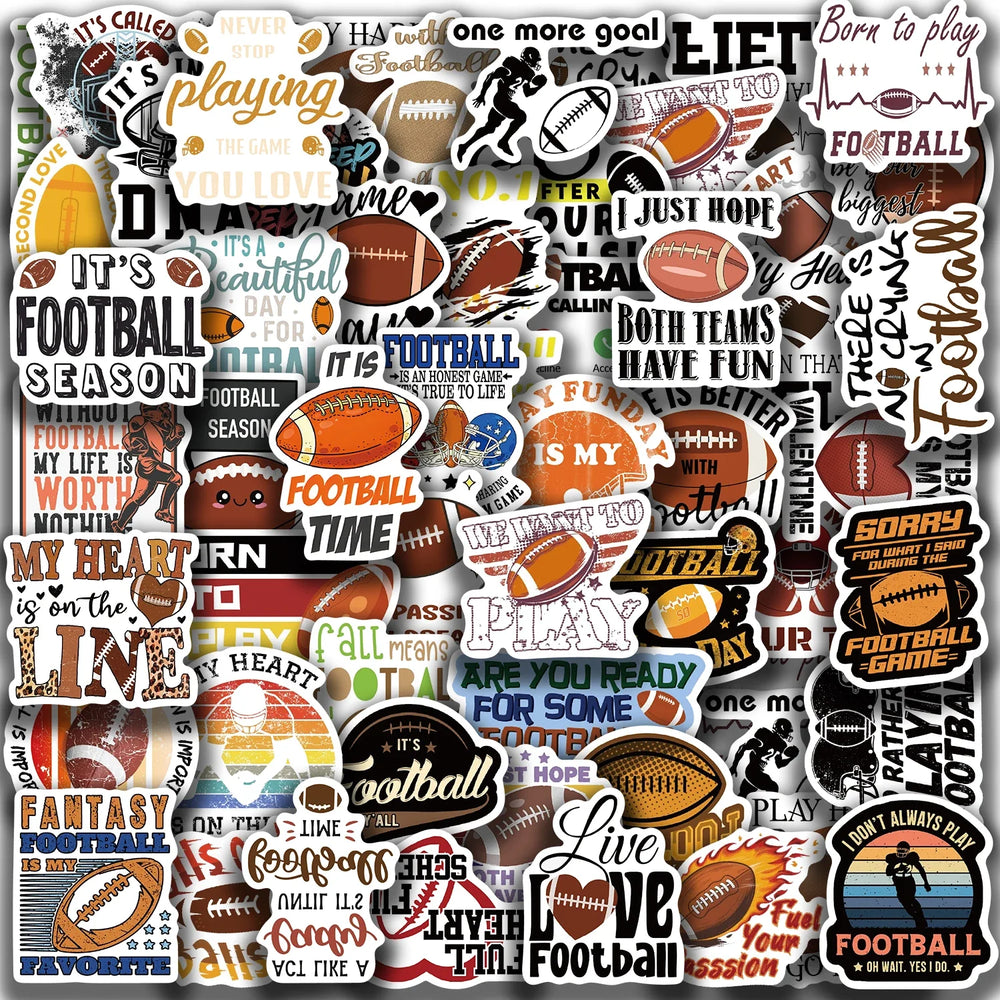 50pcs Football Art Stickers Decals For Mobile Phone Case Luggage Skateboard DIY Decorative Waterproof Sticker (ONLINE ORDER ONLY)