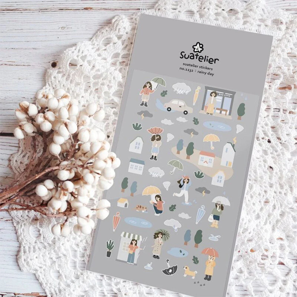 Korean Import Original Suatelier Daily Stickers Scrapbooking Diy Journal Stationery Sticker Children Decor Art Supply (Online Order Only)