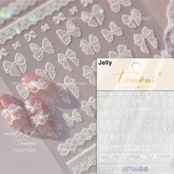 Chic Shiny Bowknot Colorful Ribbon Stars Heart Butterfly Flower Delicate Romantic Nail Art Stickers Decoration Manicure Decals (Online Order Only)