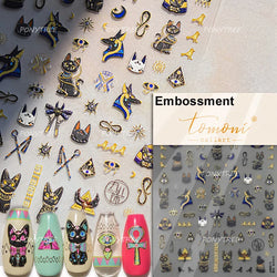 Glitter Star Snake Moon Darkness Eye Love Heart Crown Sword Self Adhesive Nail Art Stickers Punk Jelly Angel Wing Manicure Decal (ONLINE ORDER ONLY)