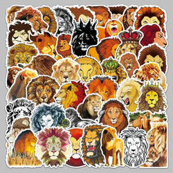 50Pcs Cartoon Lion Graffiti Stickers for Helmet Wall DIY Decoration (Online Order Only)