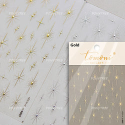 Star Moon Love Heart Curved Line Arc Dreamy Necklace Hanging in The Air Starry Night Adhesive Nail Art Stickers Manicure Decals (ONLINE ORDER ONLY)
