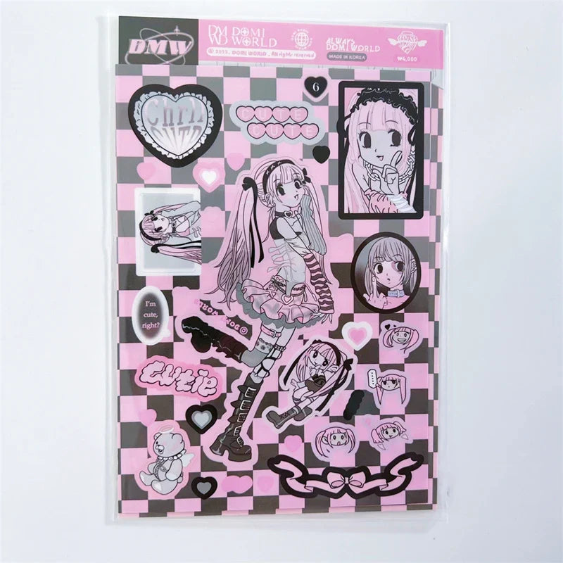 Korean ins Sweet Cool Girl Sticker Scrapbooking Diary DIY Album Decoration Sticker Aesthetic Stationery Art Supplies Personalizd (ONLINE ORDER ONLY)
