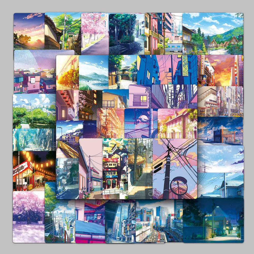 50Pcs Cartoon Outdoor Street View Graffiti Stickers for Helmet Wall DIY Decoration (Online Order Only)
