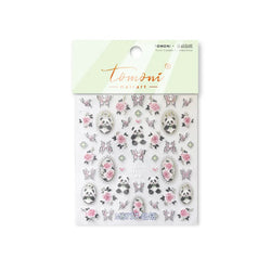Panda Bamboo Butterfly Pattern Totem Figure Peony Flower Love Heart Adhesive Nail Art Stickers Embroidery Pearl Manicure Decals (ONLINE ORDER ONLY)