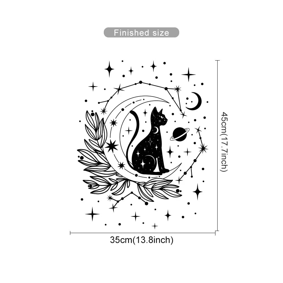 Cartoon Cat Butterfly Moon Star Wall Sticker Vinyl Art Decor for Kids Room (ONLINE ORDER ONLY)