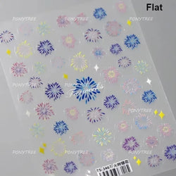 Colorful Fireworks Burst Hot Stamping Process Laser Pink Bright Romantic Self Adhesive Nail Art Stickers Chic Manicure Decals (ONLINE ORDER ONLY)