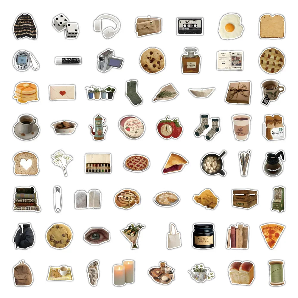10/30/60/120PCS Vintage Household Goods and Food Sticker Packs (ONLINE ORDER ONLY)