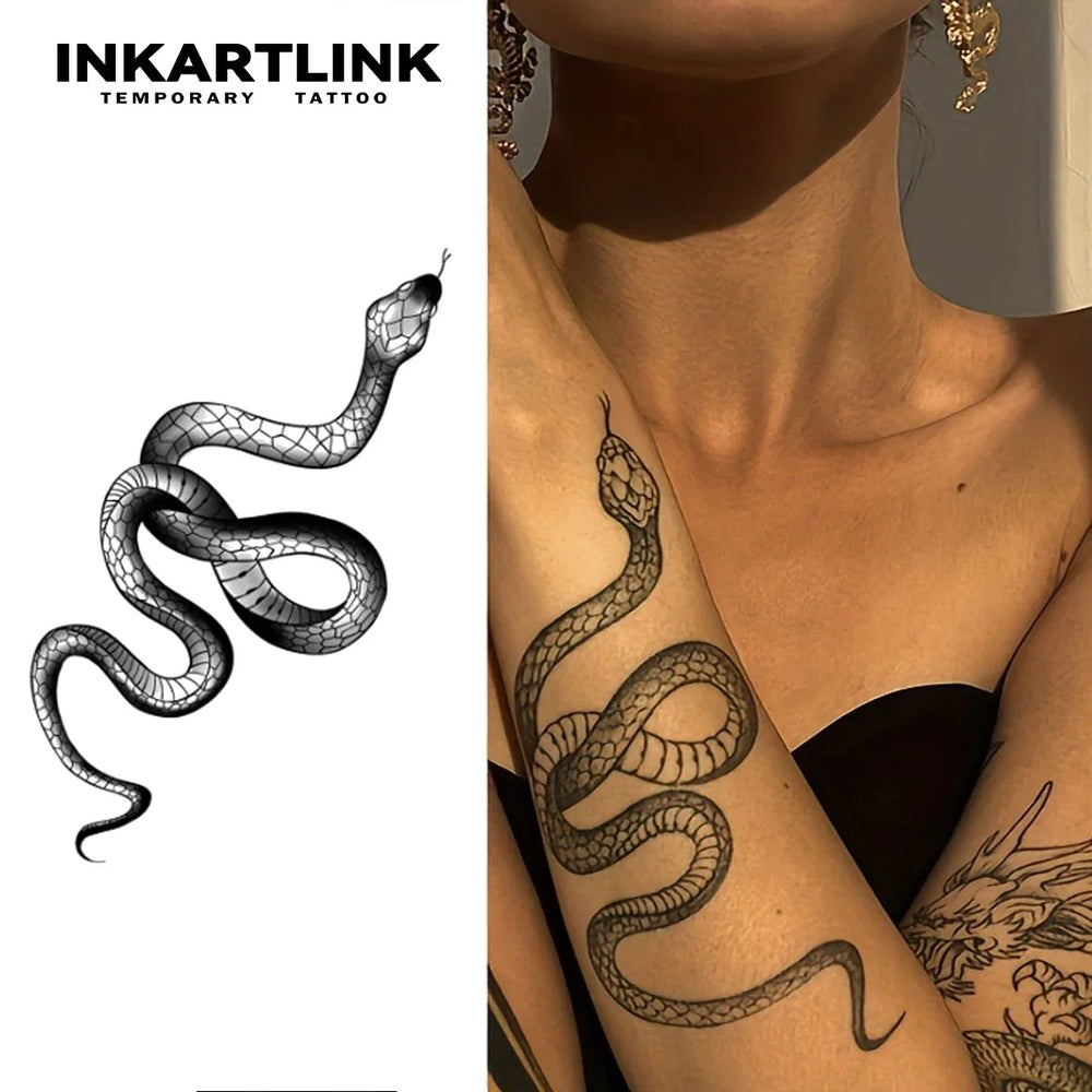Snake temporary tattoo sticker, waterproof magic tattoo, lasts to 15 days fake tattoo, semi permanent tattoo (ONLINE ORDER ONLY)