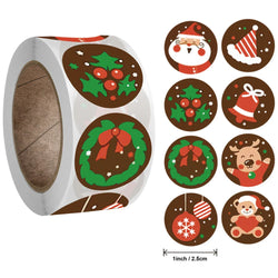 100-500Pcs Cartoon Merry Christmas Sticker Santa Adhesive Decorative Stickers for Xmas Gifts Envelop Seals Cards Packages (ONLINE ORDER ONLY)