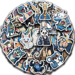 50pcs Animals Mixed Stickers Wolf Dog Bull and Bear Toy Scrapbook Diary Phone Laptop Guitar Waterproof Graffiti Decal (ONLINE ORDER ONLY)