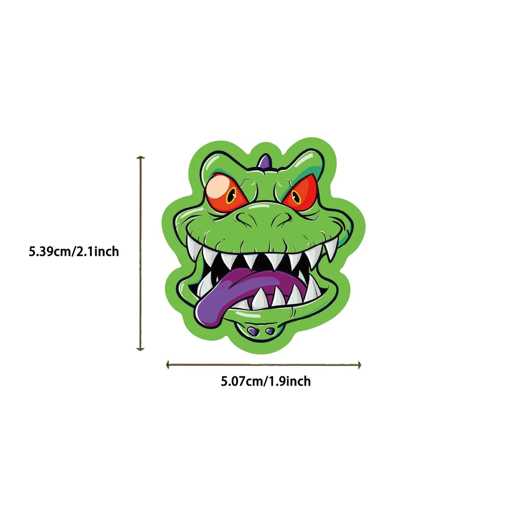 50pcs Green Skull Graffiti Stickers Flower Waterproof DIY For Water Bottle Laptop Phone Skateboard For Adults Teens Sticker﻿ (ONLINE ORDER ONLY)