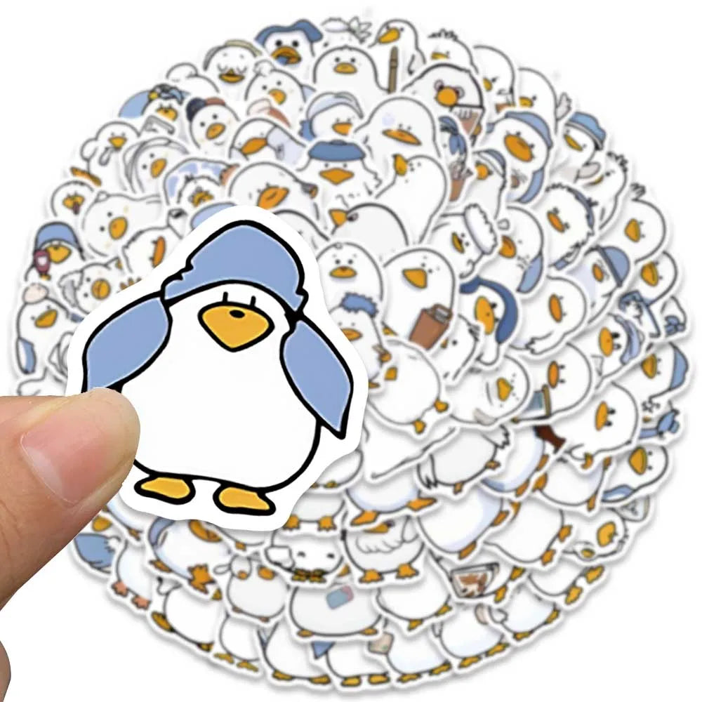 100pcs Funny Cute Cartoon Animals Duck Stickers Pack For Luggage Laptop Guitar Skateboard Waterproof Graffiti Car Decals (ONLINE ORDER ONLY)