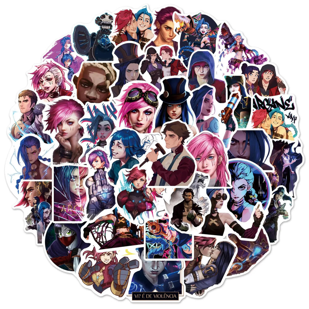 10/30/50PCS Arcane League of Legends Stickers Cool Game Animation Sticker Scrapbook Luggage Laptop Phone Guitar Bike Cartoon Toy (Online Order Only)