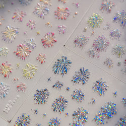 Colorful Fireworks Burst Hot Stamping Process Laser Pink Bright Romantic Self Adhesive Nail Art Stickers Chic Manicure Decals (ONLINE ORDER ONLY)
