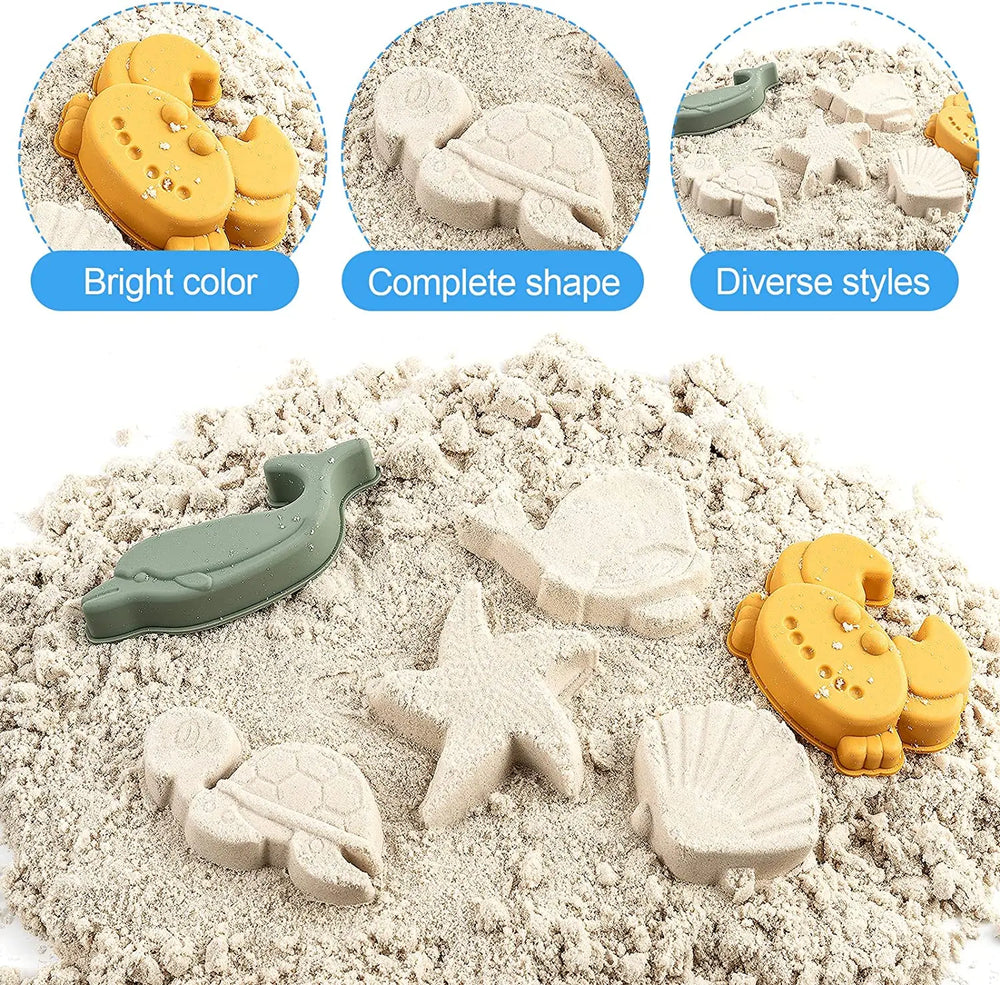 Silicone Beach Toys with Bucket, Shovel and Molds (ONLINE ORDER ONLY)