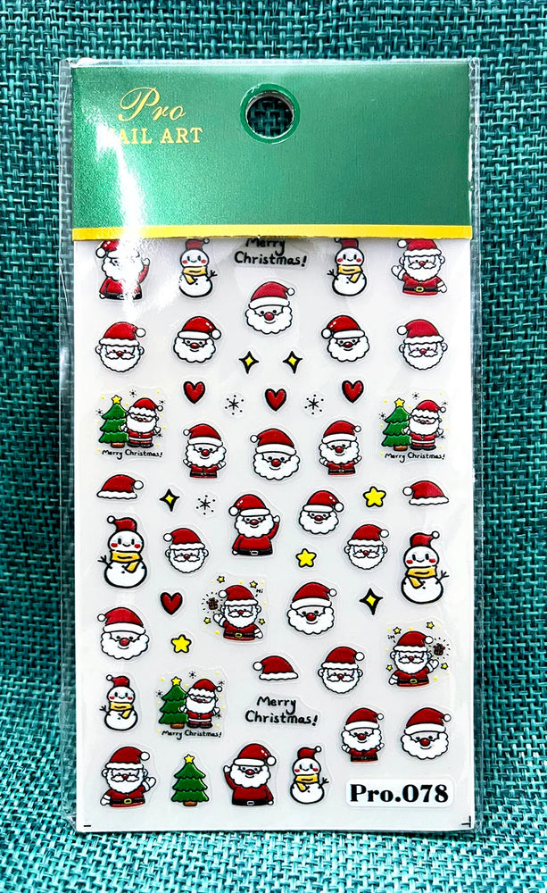 5D Embossed Gingerbread Man Nail Art Sticker Cute Christmas Winter Santa Claus Snowflake Elk Engraved Slider Manicure Decoration (ONLINE ORDER ONLY)
