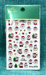 5D Embossed Gingerbread Man Nail Art Sticker Cute Christmas Winter Santa Claus Snowflake Elk Engraved Slider Manicure Decoration (ONLINE ORDER ONLY)