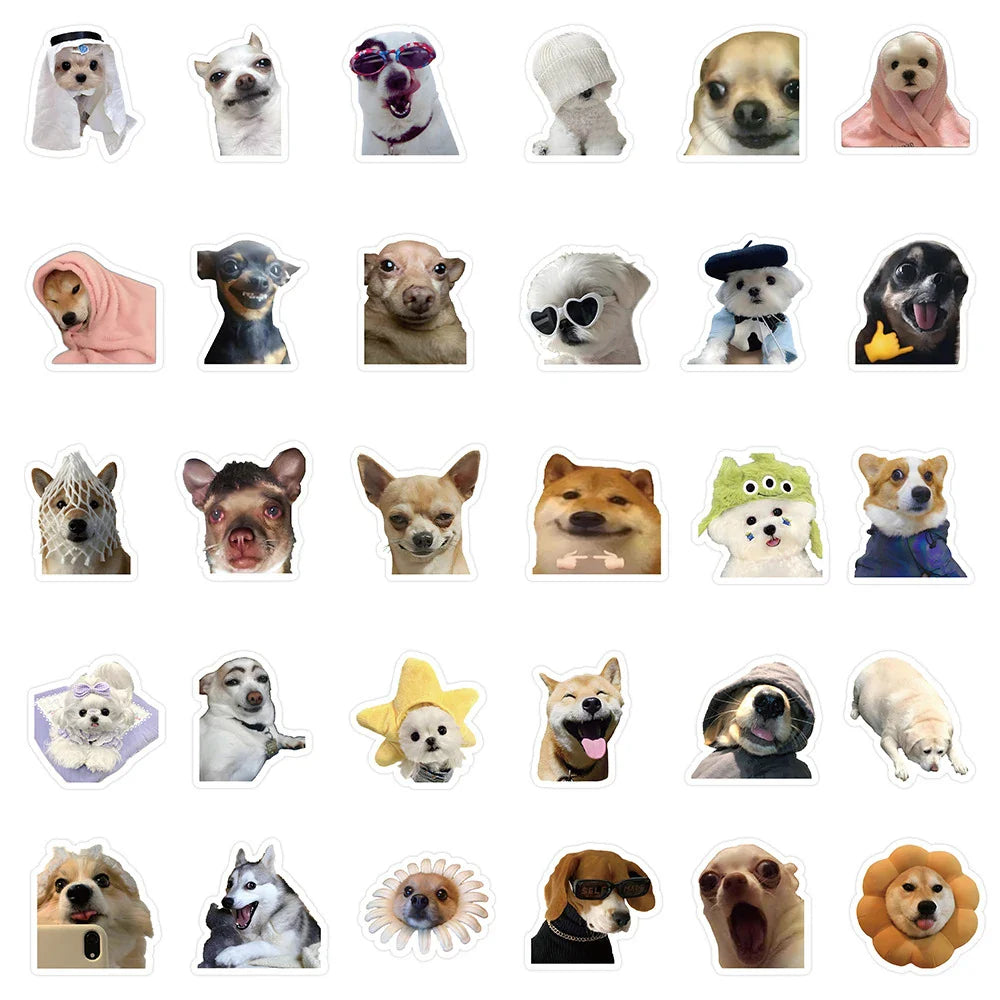 10/30/50PCS Cute Dog Animals Stickers Funny Meme Cartoon Decals Decoration DIY Notebook Fridge Laptop Phone Car Sticker For Kids (ONLINE ORDER ONLY)