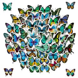 Aesthetic Blue Butterfly Stickers for Scrapbooking, Phone, Laptop, Luggage, Car, Skateboard, Helmet, Bottle (10/25/50pcs) (Online Order Only)
