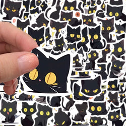 10/30/50/100PCS Cute Cartoon Black Cats Stickers Funny Animals Decals Decoration For Laptop Fridge Phone Stationery Bike Kid Toy (ONLINE ORDER ONLY)
